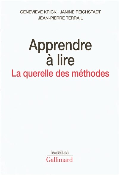 Front cover_Apprendre à lire : la querelle des méthodes