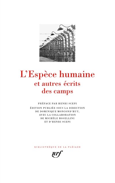 Front cover_L'espèce humaine : et autres écrits des camps
