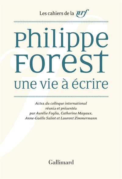 Front cover_Philippe Forest, une vie à écrire