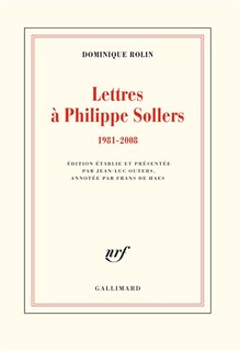 Front cover_Lettres à Philippe Sollers : 1981-2008