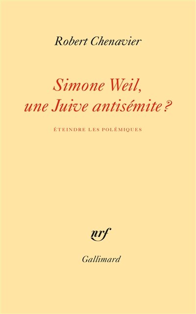Front cover_Simone Weil, une Juive antisémite ?