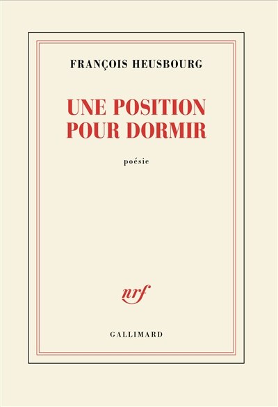 Front cover_Une position pour dormir