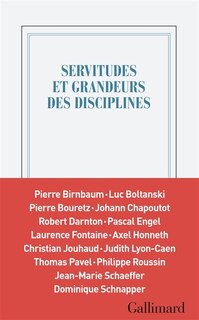 Front cover_Servitudes et grandeurs des disciplines