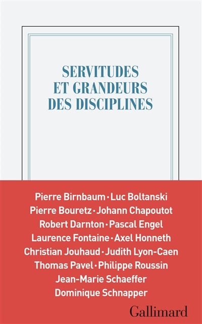 Front cover_Servitudes et grandeurs des disciplines