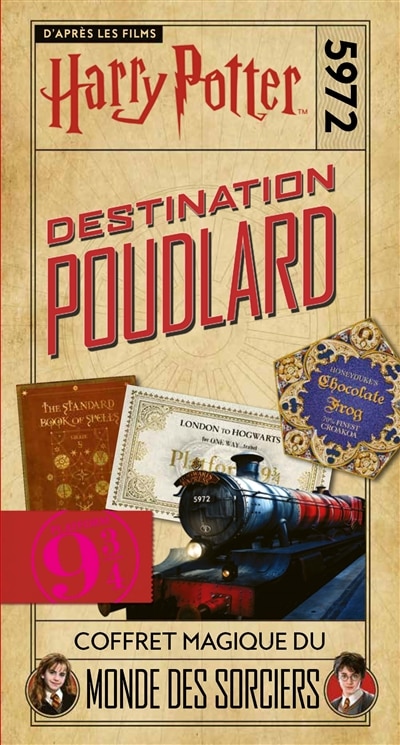 Front cover_Destination Poudlard, Harry Potter : platform 9 3-4 : coffret magique du monde des sorciers