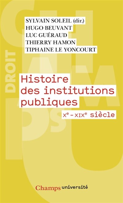 Front cover_Histoire des institutions publiques