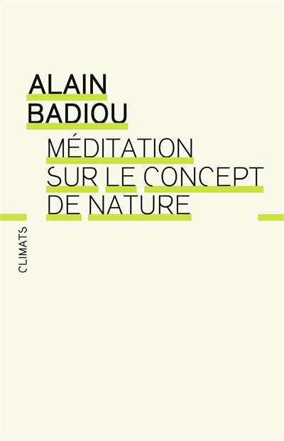 Front cover_Méditation sur le concept de nature