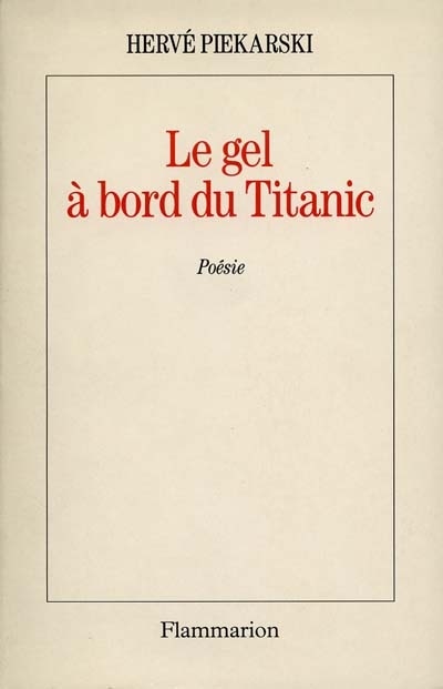 Front cover_Le gel à bord du Titanic