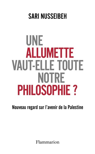 Couverture_Une allumette vaut-elle toute notre philosophie ? : nouveau regard sur l’avenir de la Palestine