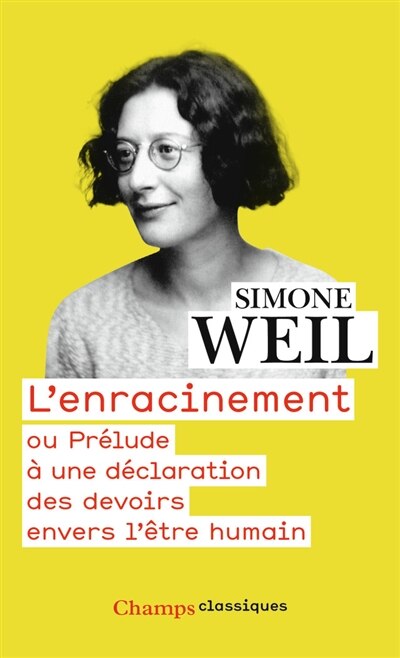 Front cover_L' enracinement ou Prélude à une déclaration des devoirs envers l'être humain