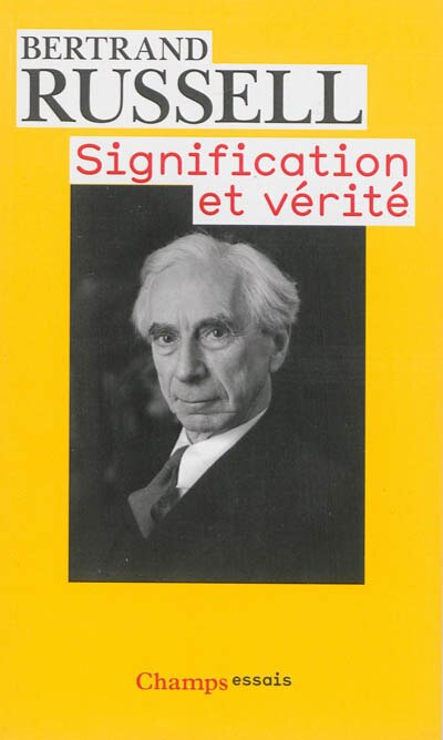 Front cover_Signification et vérité