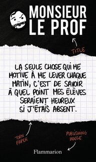 Front cover_Monsieur le prof