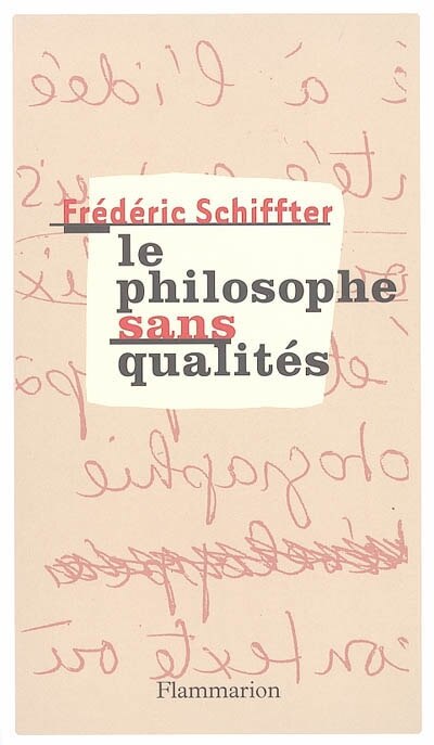 Front cover_Le philosophe sans qualités