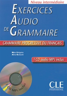 Couverture_Exercices audio de grammaire : grammaire progressive du français : niveau intermédiaire