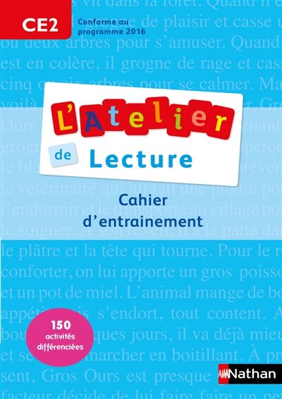 Front cover_L'atelier de lecture CE2, cycle 3 : cahier d'entraînement