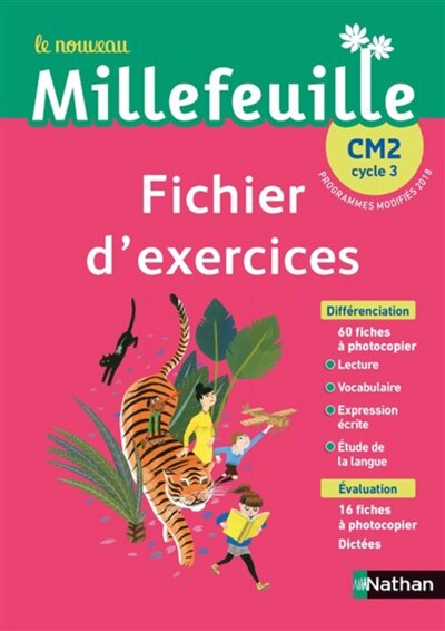 Couverture_Le nouveau Millefeuille CM2, cycle 3 : fichier d'exercices : programmes modifiés 2018