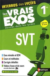 Couverture_SVT 1re : les vrais exos donnés dans les lycées : réforme du lycée