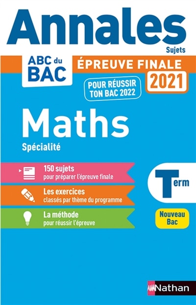 Front cover_Maths spécialité terminale : épreuve finale 2021 : nouveau bac