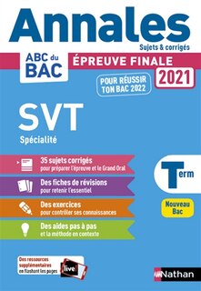 Couverture_SVT spécialité terminale : épreuve finale 2021 : nouveau bac