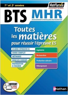 Front cover_BTS MHR, enseignement d'hôtellerie-restauration,1re et 2e années