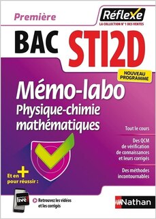 Couverture_Mémo-labo, physique-chimie mathématiques, première bac STI2D