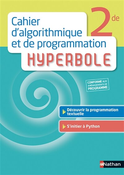 Couverture_Cahier d'algorithmique et de programmation Hyperbole, 2de