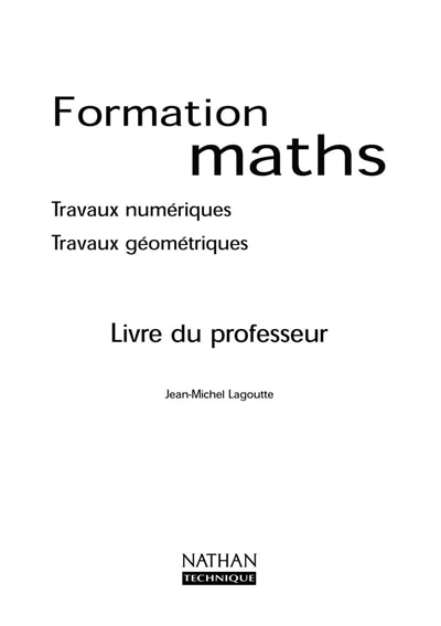 Couverture_Formation Maths SEGPA : travaux numériques et géométriques