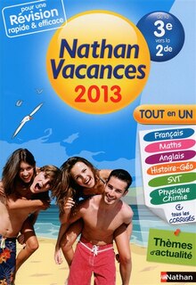 Couverture_Nathan vacances 2013, de la 3e vers la 2de