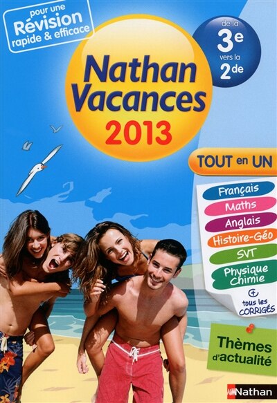 Couverture_Nathan vacances 2013, de la 3e vers la 2de