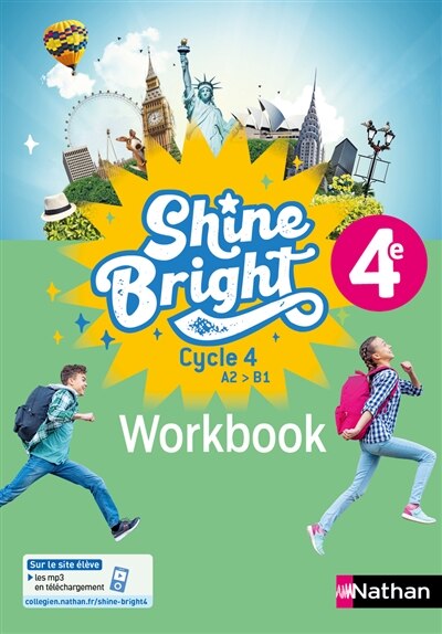 Front cover_Shine bright, anglais 4e, cycle 4 A2-B1