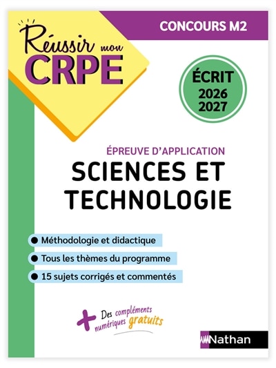 Front cover_Sciences et technologie : épreuve d'application, CRPE concours M2 : écrit 2026-2027