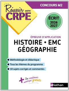 Front cover_Histoire, EMC, géographie : épreuve d'application, concours M2 : écrit 2026-2027