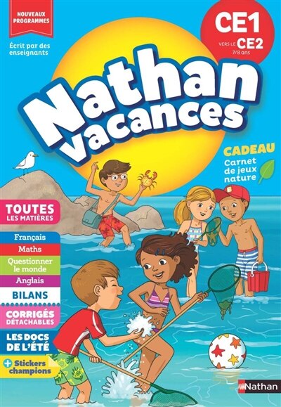 Couverture_Nathan vacances, CE1 vers le CE2, 7-8 ans