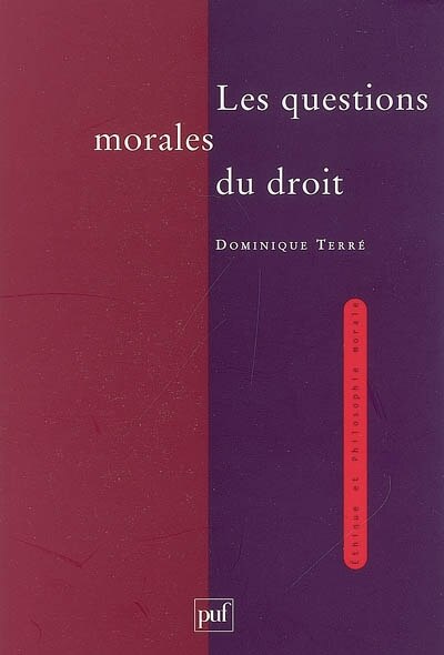 Front cover_Les questions morales du droit