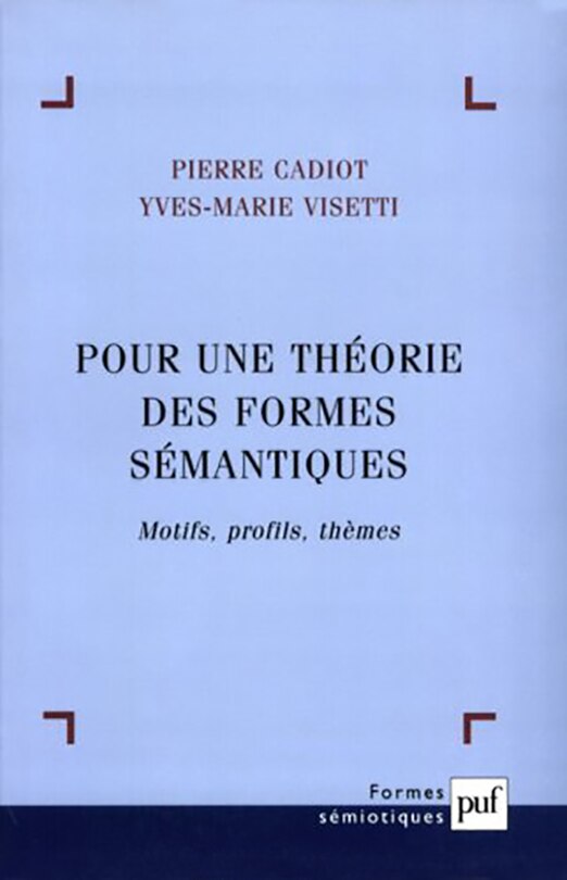 Front cover_Pour une théorie des formes