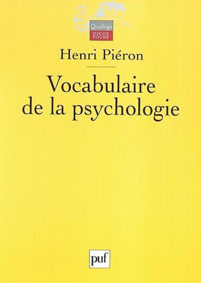 Front cover_Vocabulaire de la psychologie