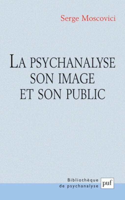 Front cover_La psychanalyse, son image et son public