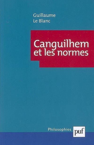 Front cover_Canguilhem et les normes