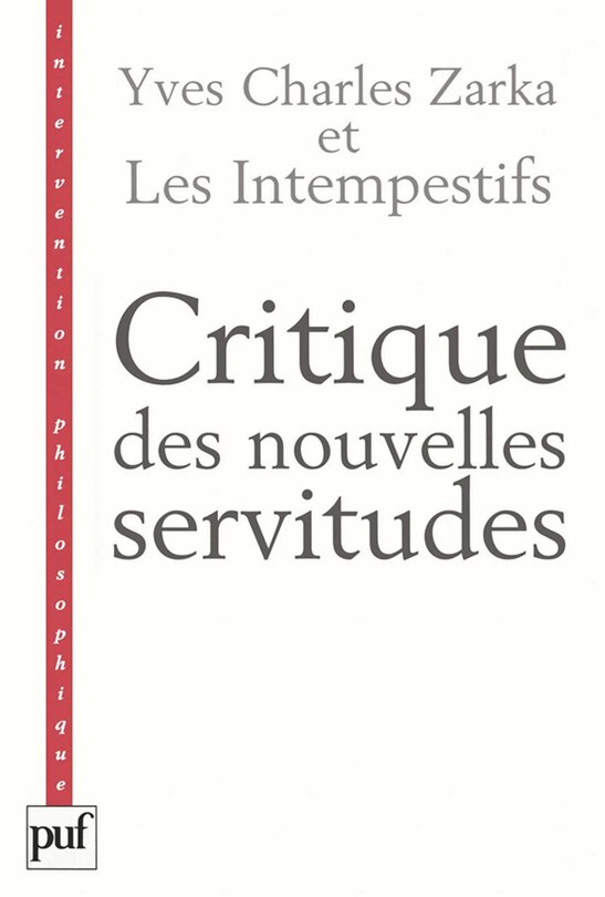 Front cover_Critique des nouvelles servitudes