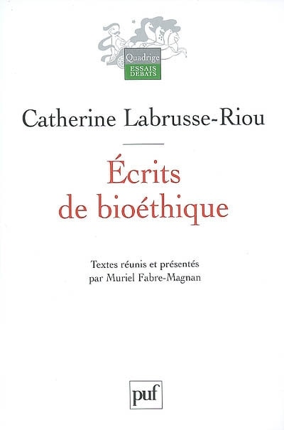 Front cover_Ecrits de bioéthique