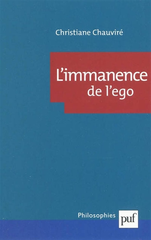 Front cover_L' immanence de l'ego