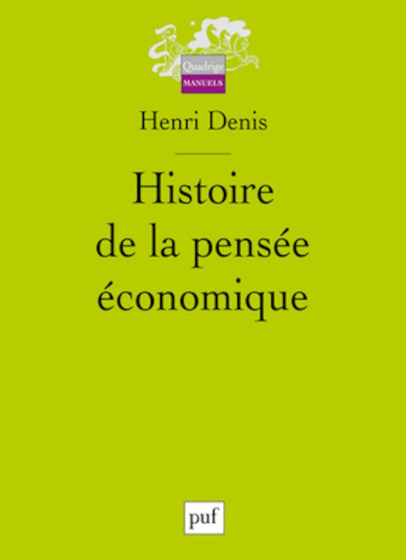 Couverture_Histoire de la pens&eacute;e &eacute;conomique