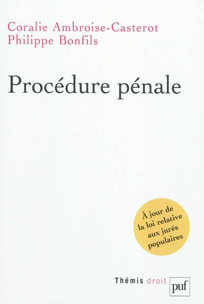 Front cover_Procédure pénale