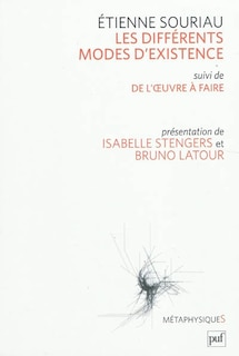 Front cover_Les différents modes d'existence ; Du mode d'existence de l'oeuvre à faire
