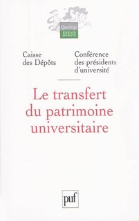 Front cover_Le transfert du patrimoine universitaire