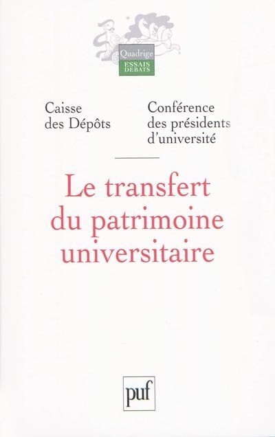 Front cover_Le transfert du patrimoine universitaire