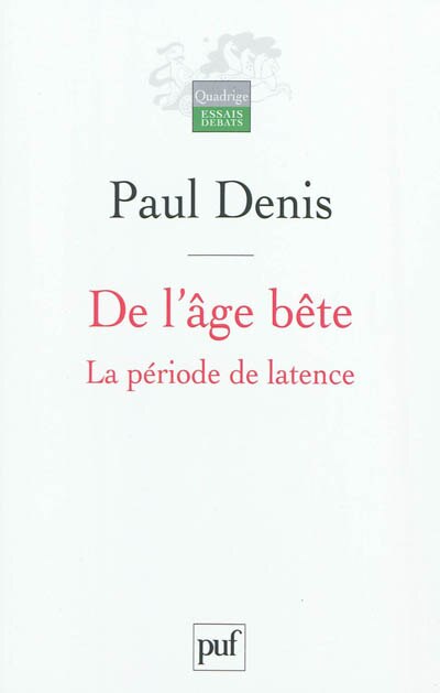 Front cover_De l'âge bête