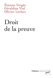 Front cover_Droit de la preuve