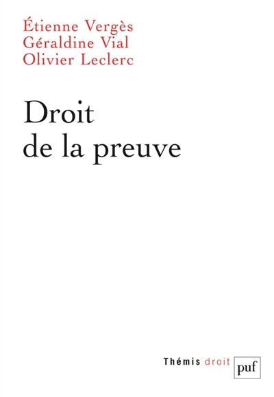 Front cover_Droit de la preuve