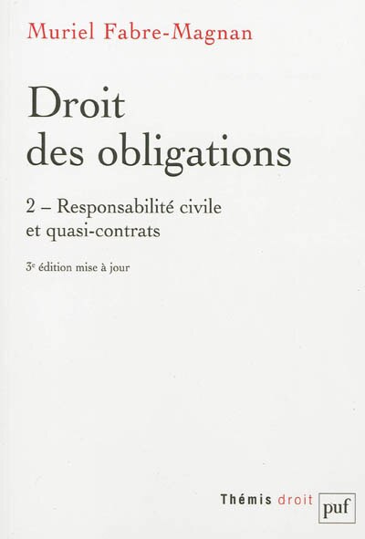 Front cover_Responsabilité civile et quasi-contrats